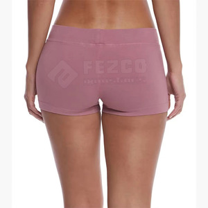 Women's Ribbed Breathable Yoga Shorts with <b>Drawstring</b> Waist High Stretch Active Padded Design for Enhanced Comfort - Product Image 2