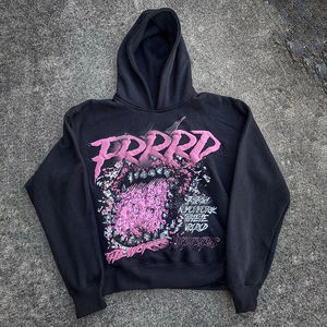 Vêtements streetwear en direct d'usine, prix bas, en gros, 300 GSM, 100% coton, sweat-shirt imprimé personnalisé, ensemble sweat-shirt et jogging imprimé à l'écran - Product Image 1