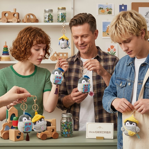 Llavero <span class=keywords><strong>de</strong></span> peluche <span class=keywords><strong>de</strong></span> pingüino Aika, amuleto para bolso, mascota <span class=keywords><strong>de</strong></span> graduación, colgante personalizado para eventos escolares - Product Image 1