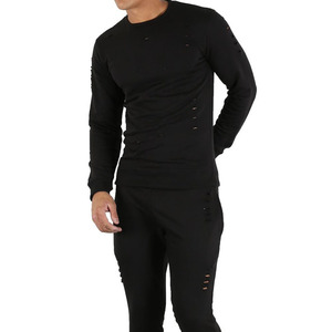 KATBROS INDUSTRY Latest Arrival New Design OEM Men's <b>Distressed</b> Tracksuit Eco-Friendly Quick Dry Breathable Stylish Casual Use - Product Image 2