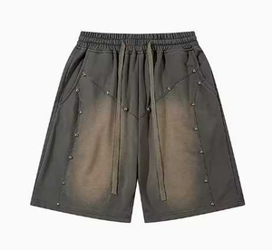Antique Design Premium Quality Custom Vintage <b>Shorts</b> for <b>Men</b> Streetwear <b>Baggy</b> Blank Washed Loose Drawstring Summer Sports - Product Image 3