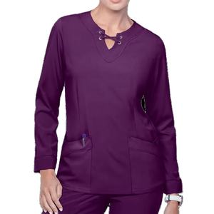 Tenue médicale pour femmes avec tissu respirant, coupe confortable, haut à manches courtes et pantalon assorti, conception OEM 2026 - Product Image 5