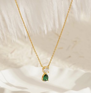 สร้อยคอจี้สร้อยคอควอตซ์ชุบทองปรับได้สำหรับผู้หญิงคอลเลกชั่นทันสมัย - Product Image 3