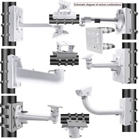 Collier de serrage réglable en acier inoxydable à vis sans fin pour montage sur poteau CCTV et fixation de boîtier de jonction étanche