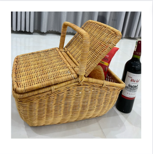 2024 CHAUDE TENDANCE PANIER DE RANGEMENT DE PIQUE-NIQUE VIETNAM COUVERTURE DE PANIER DE RANGEMENT EN ROTIN DE HAUTE QUALITÉ AVEC COUVERCLE NOUVEAU DESIGN PRIX BON MARCHÉ - Product Image 1