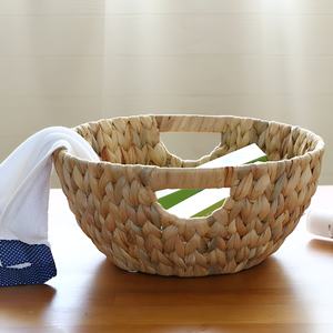 <b>Small</b> round <b>basket</b> low cost natural water hyacinth <b>baskets</b> woven containers for home storage - Product Image 3