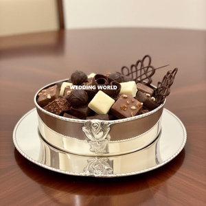 Cuenco de Chocolate de Metal Chapado en plata Tamaño personalizado Cuenco dulce hecho a mano Diseño Rosa Lujo Nuevo cuenco de chocolate de lujo - Product Image 1