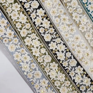 Hot <b>Sale</b> Colorful Embroidery Lace Trimmings Handmade <b>Dress</b> Placed <b>Wedding</b> Fabric - Product Image 1