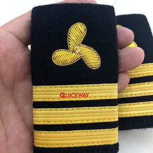 Los mejores uniformes Charreteras Aviadores profesionales Charreteras Hombreras Insignias con rayas doradas - Product Image 6