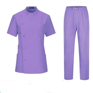 Conjuntos de Uniformes Médicos Antiarrugas Color Morado Personalizados, Conjuntos de Uniformes de Enfermería Lavables, Trajes Médicos con Pantalones de Corte Recto - Product Image 6