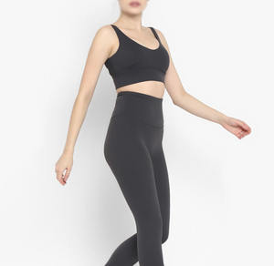 Best Selling Custom Logo Solid Front Breathable Women's Yoga <b>Set</b> New Design Fashionable Soft Lightweight Comfortable Adults Size - Product Image 6