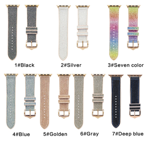 Nuevas correas elegantes de silicona y cuero con efecto camaleón arcoíris, cómodas y brillantes para relojes inteligentes IWatch <span class=keywords><strong>Serie</strong></span> 7 - Product Image 6