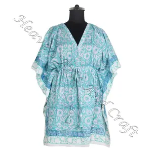 2023 Avond Arabische Dubai Abaya Korte Kaftan Stijl Jurk Fabrikant Van Dameskleding Ontwerper Indian Katoen Kimono Kaftan
