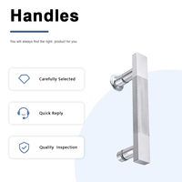 Poignée de porte de douche carrée en acier inoxydable Hydrorelax pour boîtiers en verre sans cadre