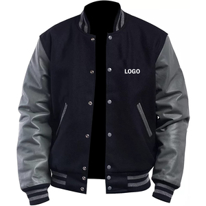 Veste universitaire de style américain avec boutons pression | Blouson aviateur Letterman de l'équipe scolaire de quantité minimale de commande basse Veste universitaire tendance - Product Image 1