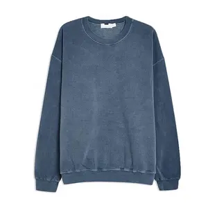 Blanc 500GSM Noir Vintage Ras Du Cou En Gros Logo Personnalisé Surdimensionné Ras Du Cou En Détresse Pierre Lavage À L'acide Sweat Pour L'impression - Product Image 1