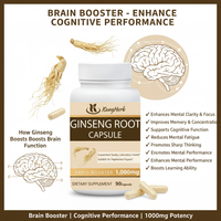 Capsules de ginseng Panax Kangherb, best-seller, riches en ginsénosides pour l'énergie et les performances, 60 capsules végétaliennes de ginseng
