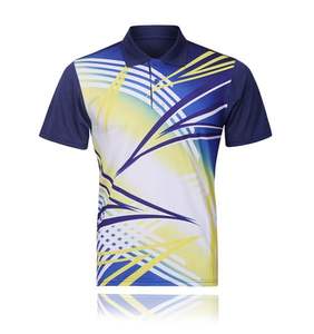 Camiseta deportiva personalizada de secado rápido 100% de algodón para hombre para polos, Camiseta deportiva con estampado de sublimación de tinte ligero para bádminton Golf-220 - Product Image 4