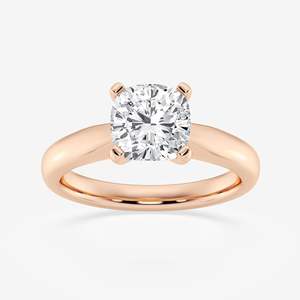 Anillo de Compromiso con Diamante Solitario Corte Cojín para Mujer - Product Image 3