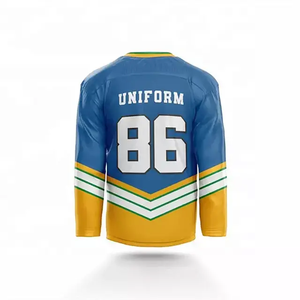 Service OEM sur mesure Maillot de hockey sur glace Noir Rouge Uniforme d'équipe Col en dentelle Ensembles de vêtements de sport à manches longues - Product Image 5