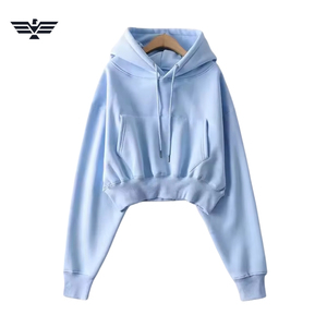 Sudadera con capucha de invierno de Color personalizado para mujer, superventas de 2025, estilo callejero, diseño de punto, ropa de invierno de moda corta larga - Product Image 4