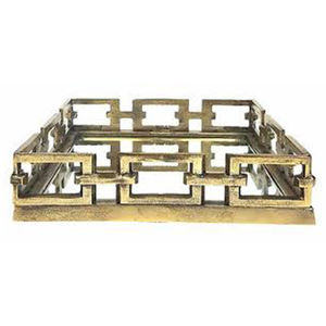 Top Quality Home Decor Design Metal <b>Tray</b> Iron Decorative Serving Round Glass Mirror Plate <b>Storage</b> <b>Tray</b> - Product Image 2