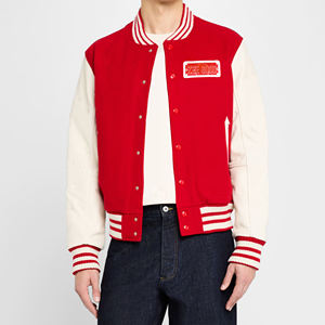 Chaqueta de béisbol de estilo callejero de invierno para hombre, tela de lona de algodón 100% con capucha bordada de chenilla frontal, chaqueta Bomber - Product Image 2