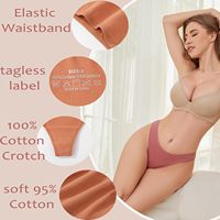 Tanga de Algodón y Spandex para Mujer, Diseño Sólido, Sexy, Suave, Elástica, Transpirable, Ecológica, Sin Costuras, de Talle Bajo