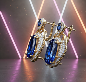 Pendientes de Plata de Ley 925 al por Mayor, con Hidro Verde en Varias Formas, Chapados en Oro de 18K, Joyería de Fabricante - Product Image 3