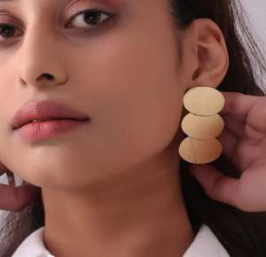 Pendientes Jhumkas de latón para mujer-Pendientes de regalo de boda de latón - Product Image 4