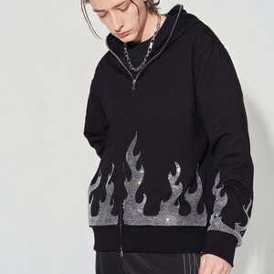 Custom Sparkle Bling Rhinestone Hoodie <b>Iron</b> <b>on</b> Patterns Rhinestone <b>Iron</b> <b>on</b> <b>Transfers</b> Full Zip Hoodie - Product Image 2