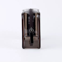 Pochette cosmétique transparente en PVC personnalisée avec fermeture éclair, étanche, pour voyage et articles de toilette, logo personnalisé imprimé