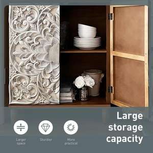 Armoire modulaire en bois de style américain, 2 portes, aspect antique, unité de rangement pour chambres à coucher, salons, bureaux - Product Image 2