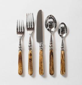 Juego de Cubiertos de Acero Inoxidable Plateado con Mango de Resina y Diseño de Cuerno Metálico, de Lujo Moderno, Color Personalizable, para Uso en el Hogar, Bodas y Restaurantes, En Stock - Product Image 3