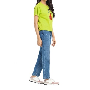 เสื้อยืดผู้หญิงผ้าฝ้าย100% ธรรมดาเสื้อครอปพิมพ์ลายระบายอากาศได้ดีเสื้อยืดสตรีทแฟชั่นสำหรับสวมใส่ในชีวิตประจำวัน - Product Image 1