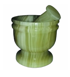 Artesanías de mármol Mortero y mortero Artesanía de forma redonda Acabado Perfecto para moler especias y hierbas - Product Image 2