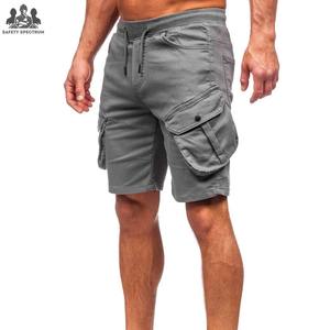 Shorts cargo pour hommes, style streetwear d'été |   100% coton |   Séchage rapide et respirant |   Fermeture à bouton |   Vente en gros OEM - Product Image 2