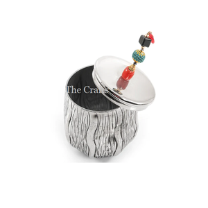 Serveur d'écrous de forme ronde de conception attrayante Serveur de desserts en aluminium poli à l'or de la fabrication dans les arts à la maison - Product Image 4