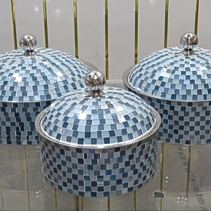 ชุดหม้อไฟสามใบดีไซน์แบบโมเสกสุดหรูสำหรับบ้านโรงแรมบุฟเฟ่ต์ปาร์ตี้ห้องครัวตะวันออกกลางอุปกรณ์อุ่นอาหาร - Product Image 5