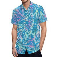 Nuevas Camisas de Hombre de Talla Grande con Estampado de Flores Tropicales Estilo Hawaiano, Antiencogimiento, Sublimadas, de Manga Corta, Cuello en V y Corte Holgado