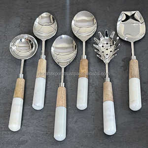 New India RF Crafts Stainless Steel <b>Serving</b> <b>Spoon</b> <b>Gold</b> Resin Design Tableware Home Fruit Boutique Coffee <b>Spoons</b> for Gifts - Product Image 6