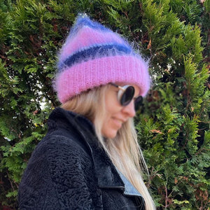 Prix bas Mohair Bonnets Chapeaux Haute Qualité Logo Personnalisé Imprimé Mohair Bonnets Couleur Personnalisée Mohair Bonnets Chapeaux - Product Image 5