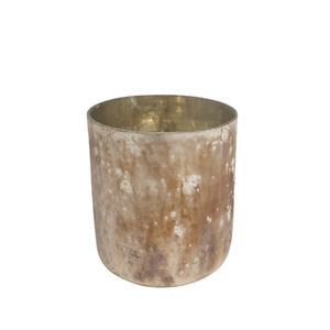 Porte-bougie rond en verre votif, cuivre Antique avec couleur argent, Style moderne, récipients et bocaux - Product Image 3