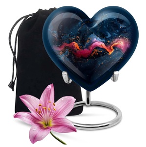 Celestial Breeze 3 pouces Style américain urne funéraire coeur bleu souvenir urne pour cendres pour animaux de compagnie - Product Image 1
