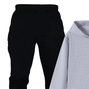 Grey <b>Hoodie</b> And <b>Black</b> Jogger Tracksuit For Women Winter Casual Sports Lounge Wear Two Piece Set Wholesale OEM Manufacturer - Product Image 6