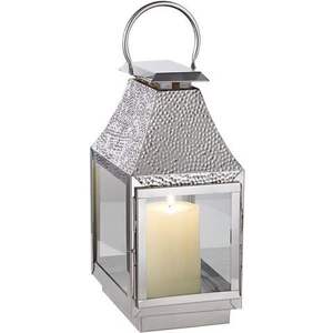 Portavelas de Cristal y Metal Martillado de Estilo Europeo con Acabado Plateado, Hecho a Mano, Duradero, Decorativo para el Hogar, Portavelas para Bodas - Product Image 1