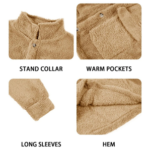 Oem Logo personnalisé Veste polaire bouton Sherpa pour hommes Veste polaire Sherpa personnalisée pour unisexe - Product Image 6
