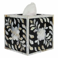 Porte-mouchoirs en os incrusté de style bohème, nouveau design, avec logo personnalisé pour la maison, l'hôtel ou la restauration