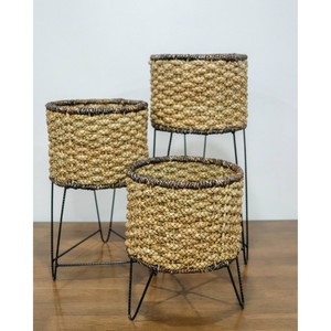 Handmade planters customized design decorative planters Rope weaved <b>wall</b> hanging planters wicker <b>flower</b> pots with stand - Product Image 2