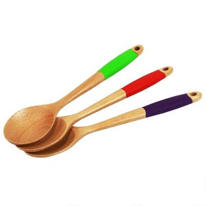 Saladier en résine marron et ivoire 2 couverts à salade en bois SET DE 2 KETCHENWAR UNIQUE FAIT MAIN - Product Image 6